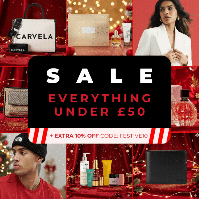 EVERYTHING UNDER £50 + EXTRA 10% OFF WITH CODE FESTIVE10