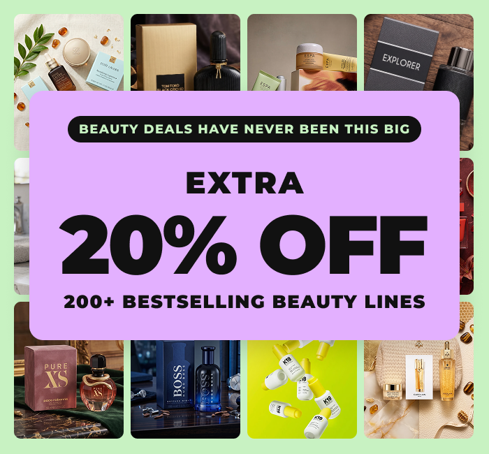 EXTRA 20% OFF 200+ BESTSELLING BEAUTY LINES CODE: SAVE20