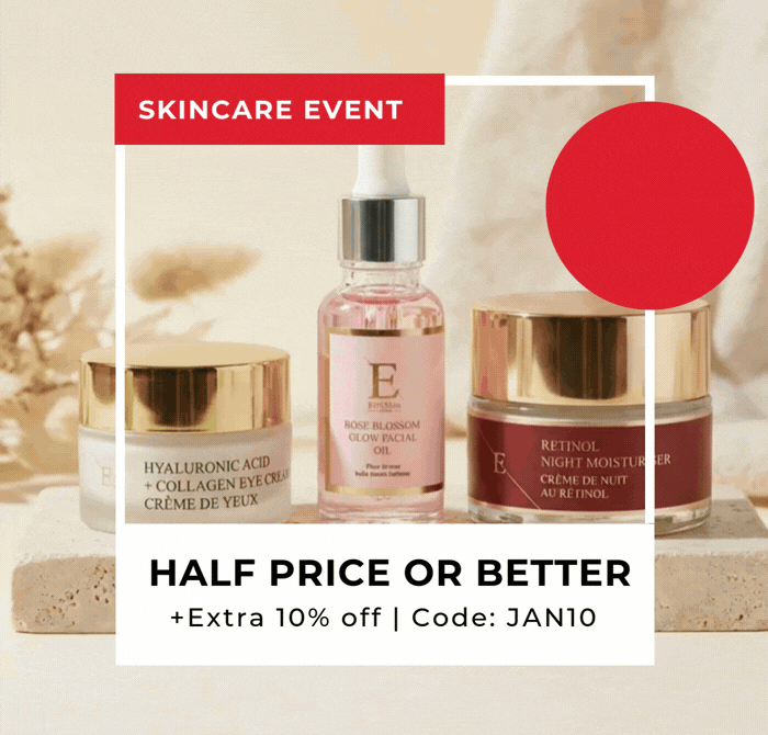 SKINCARE EVENT HALF PRICE OR BETTER +EXTRA 10% OFF WITH CODE : JAN10