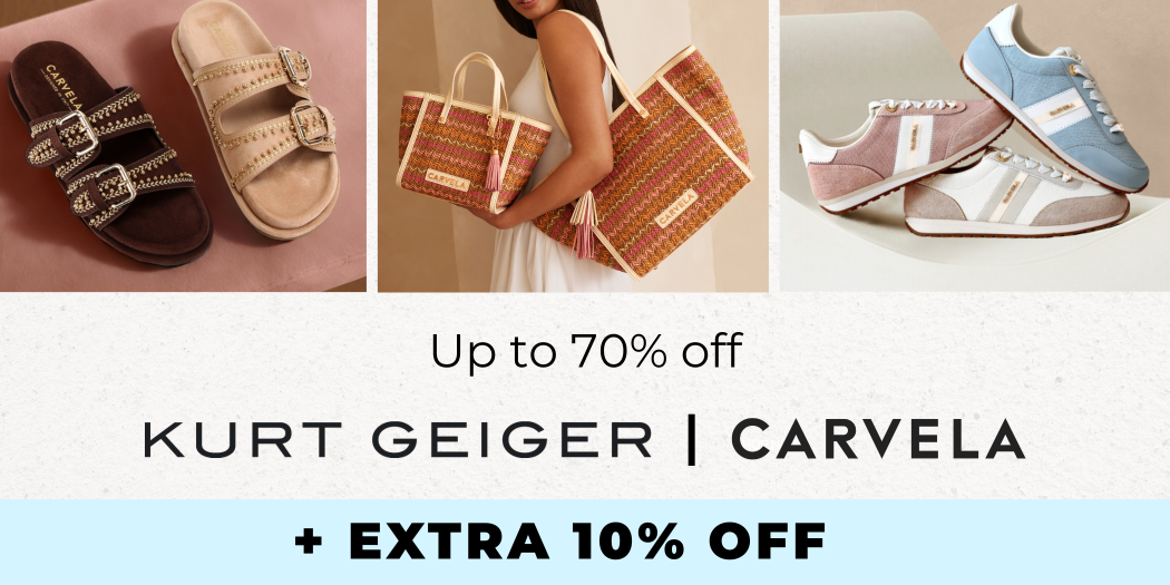 UP TO 70% OFF KURT GEIGER | CARVELA + EXTRA 10% OFF