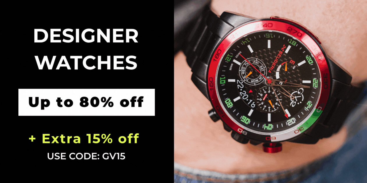 Designer Watches EXTRA 15% OFF USE CODE GV15
