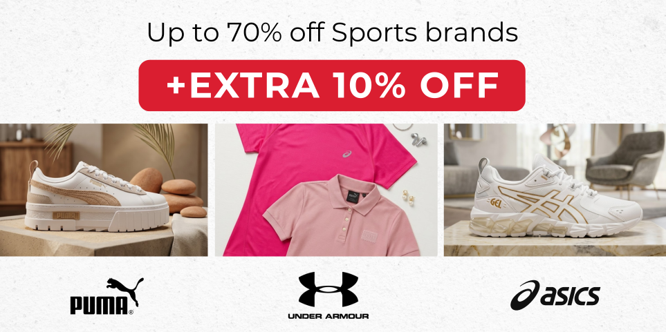 UP TO 70% OFF SPORTS BRANDS INC PUMA, ASICS & UNDER ARMOUR. EXTRA 10% OFF WITH CODE MARCH10