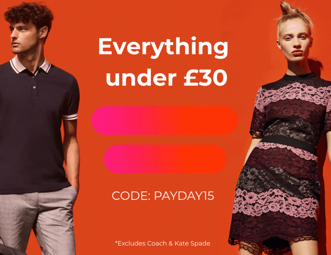 EVERYTHING £30 & UNDER SELLING FAST + EXTRA 15% OFF with CODE PAYDAY