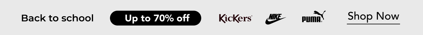 BACK TO SCHOOL UP TO 70% OFF