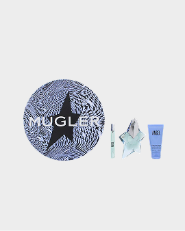  Mugler Angel 3-piece gift set, featuring a 50ml Eau de Parfum, a convenient 10ml travel-sized Eau de Parfum, and a nourishing 50ml body lotion, showcases the groundbreaking gourmand fragrance that has captivated hearts worldwide. Angel opens with a sparkling burst of bergamot and red berries, flowing into a rich, sweet heart of patchouli and jasmine. The base reveals a warm and indulgent blend of vanilla, caramel, and tonka bean, creating a signature scent that is both bold and irresistibly seductive. The body lotion complements the fragrance by deeply moisturising the skin and enhancing the scent's longevity. Top Notes: Bergamot, Red Berries Heart Notes: Patchouli, Jasmine Base Notes: Vanilla, Caramel, Tonka Bean How to Apply Eau de Parfum: Spray onto pulse points such as wrists, neck, and behind the ears. Apply to clean, dry skin to maximise lasting power. Body Lotion: Apply generously all over the body after showering to hydrate skin and layer the fragrance for a longer-lasting effect. Mugler Mugler Angel Eau de Parfum 50ml, Eau de Parfum 10ml Travel Spray + Body Lotion 50ml Gift Set for Her