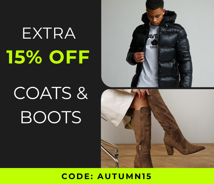 EXTRA 15% OFF COATS & BOOTS CODE: AUTUMN15"