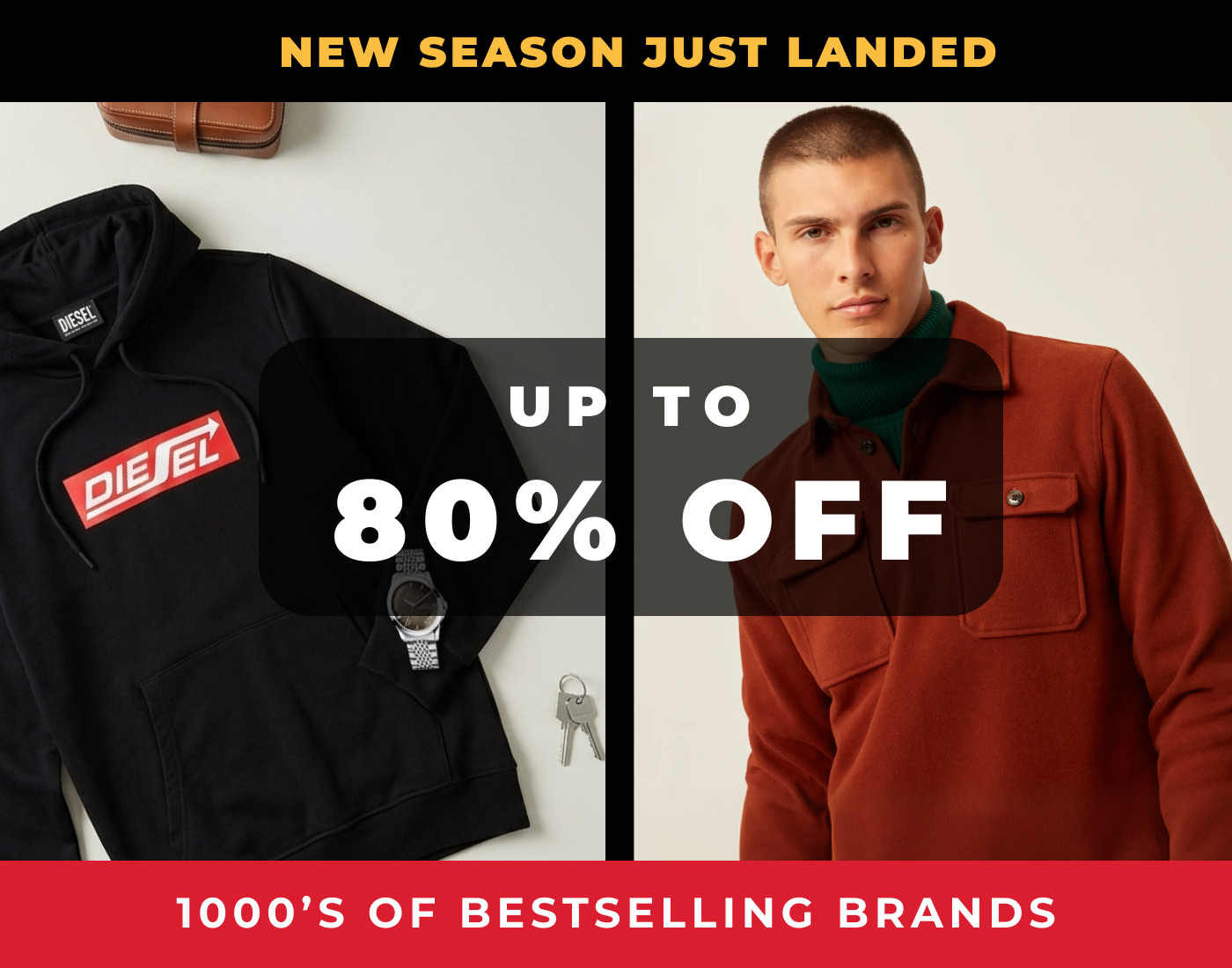 NEW SEASON JUST LANDED UP TO 80% OFF 1000'S OF BESTSELLING BRANDS