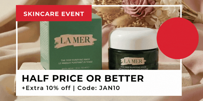SKINCARE EVENT HALF PRICE OR BETTER +EXTRA 10% OFF WITH CODE : JAN10