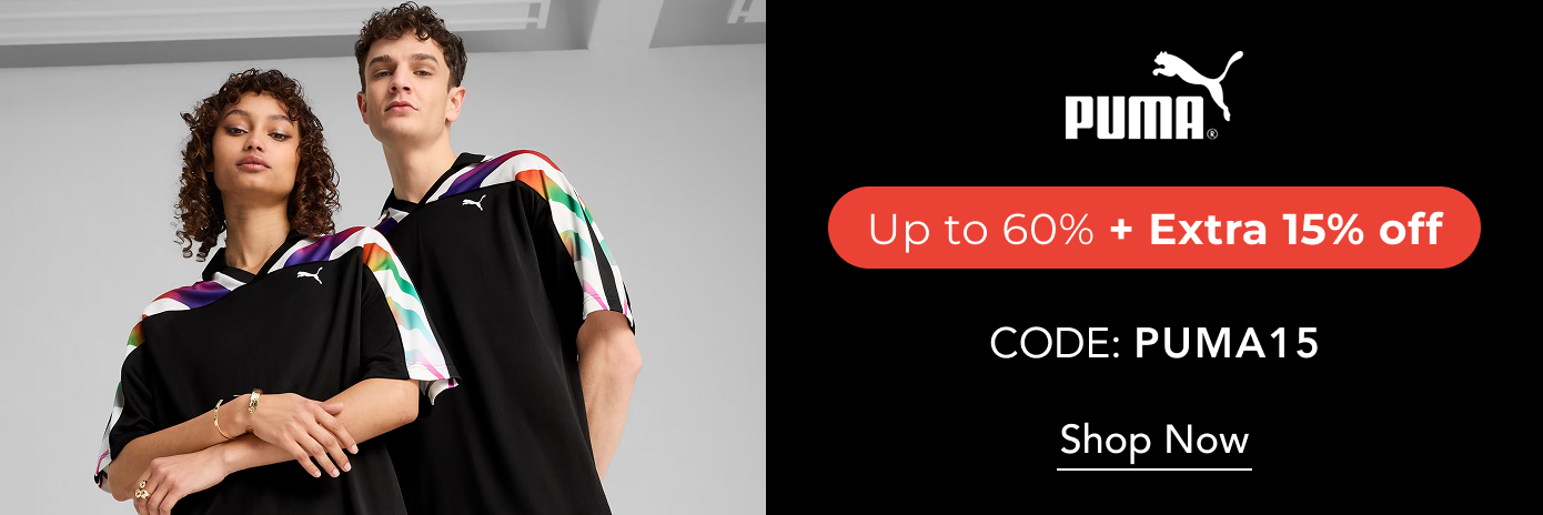PUMA'S BIGGEST EVER SALE Up to 60% OFF + Extra 15% OFF Code: PUMA15