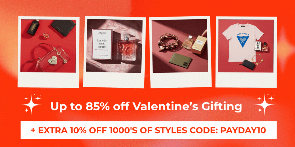 UP TO 85% OFF VALENTINE'S GIFTING SHOP NOW +EXTRA 10% OFF CODE: PAYDAY