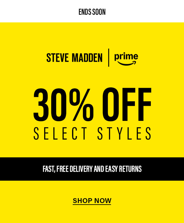 30% off select styles