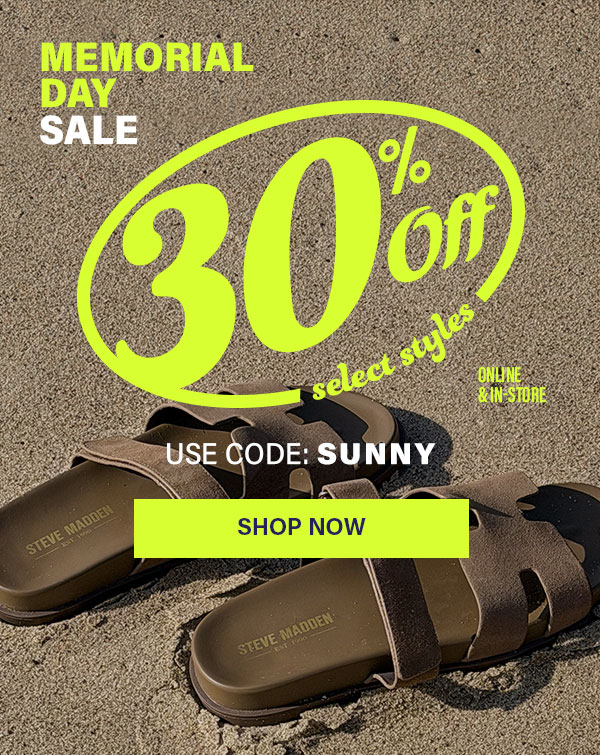 30% off select styles