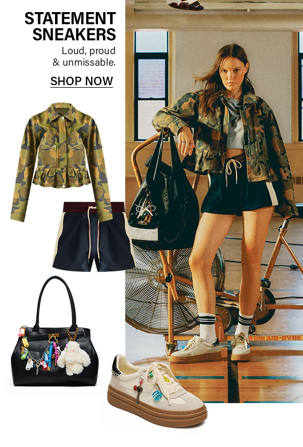 Statement Sneakers - Sloan Jacket, Daisy Short, Leilani bag, Dodge