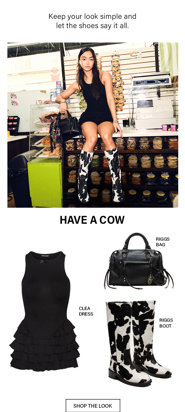 Clea Dress, Riggs Bag, Riggs Boot