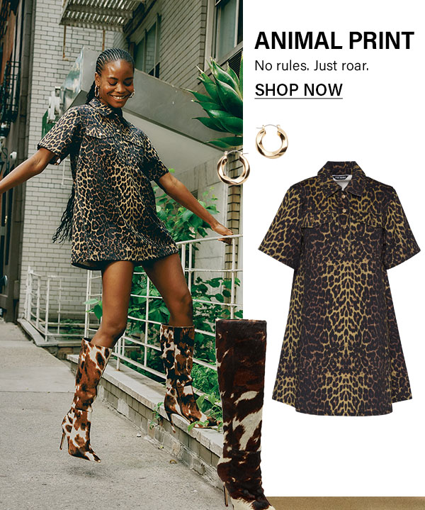Animal Print - SMALL TWISTED HOOPS GOLD, Freddy Dress, Nitro
