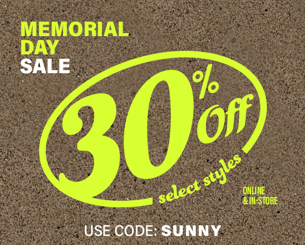 30% Off Select Styles