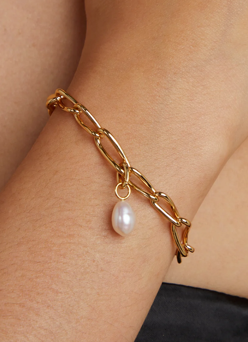 Pearl Clip Charm in Gold