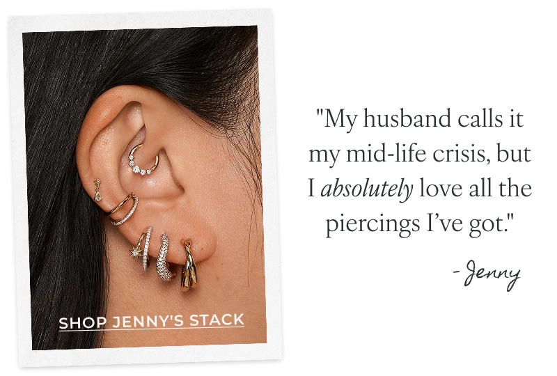 "My husband calls it my mid-life crisis, but I absolutely love all the piercings I’ve got."