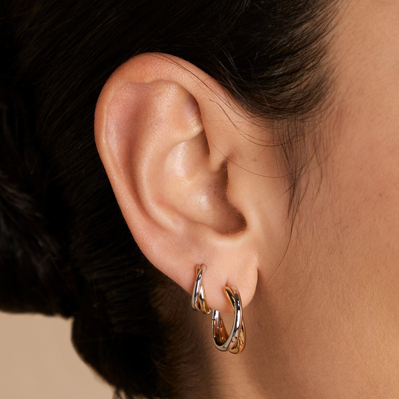 Crossover Illusion Hoops in Mixed Metal