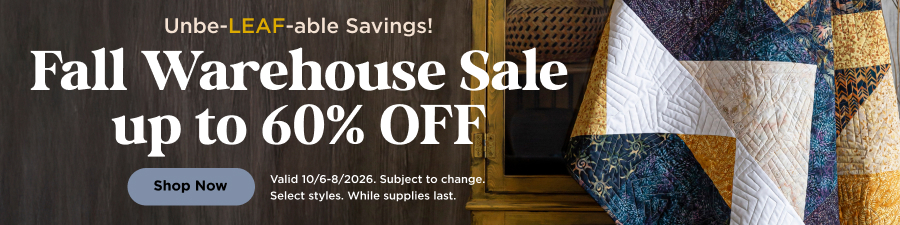 Fall warehouse sale up to 60% off through 10/8/2026 while supplies last. Select styles. Subject to change. Shop now