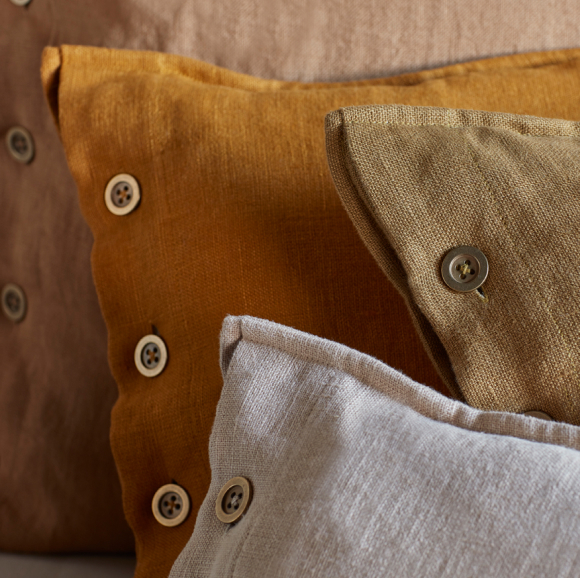 Easy Buttons Linen Cushion