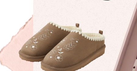 Embroidered Mule Slippers