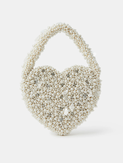 Bridal Pearl Heart Handbag