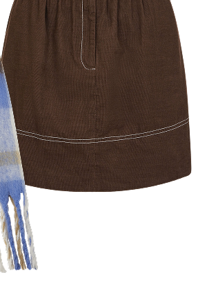 Corduroy Mini Skirt Brown