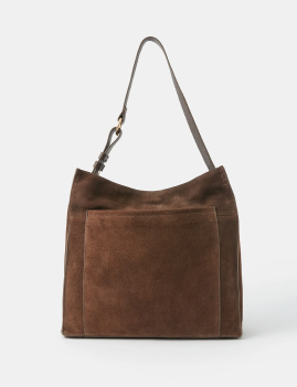 Suede Pocket Shoulder Bag