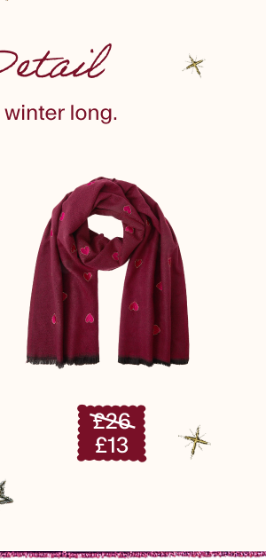 Heart Embroidered Blanket Scarf