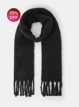 Super Soft Plain Scarf Black