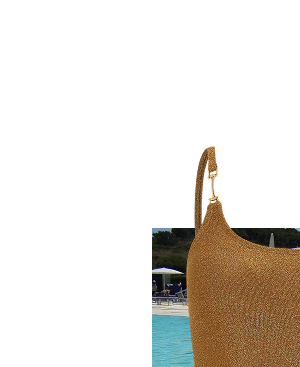 Metal Strap Swimsuit Gold