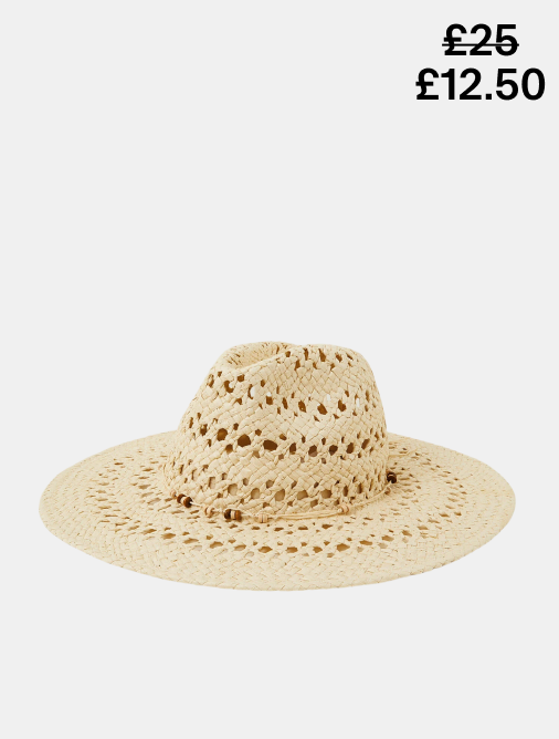 Woven Beaded Fedora Hat
