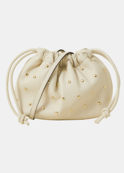 Studded Drawstring Pouch Bag