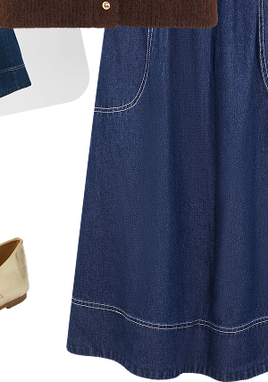 Denim Midi Skirt