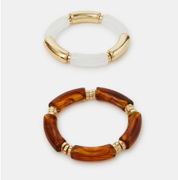 2 Pack Chunky Resin Stretch Bracelets