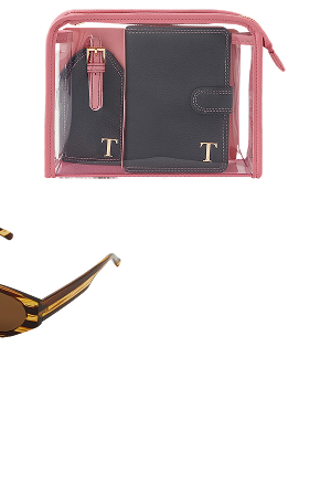 Initial Passport Holder & Luggage Tag Blue