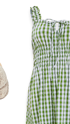 Gingham Maxi Dress Green