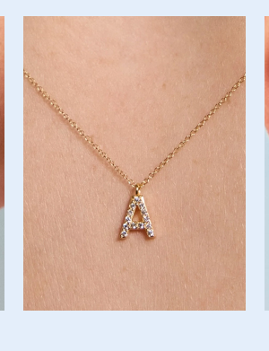 Lab Grown Diamond Pavé Initial Pendant Necklace 9ct Gold Gold