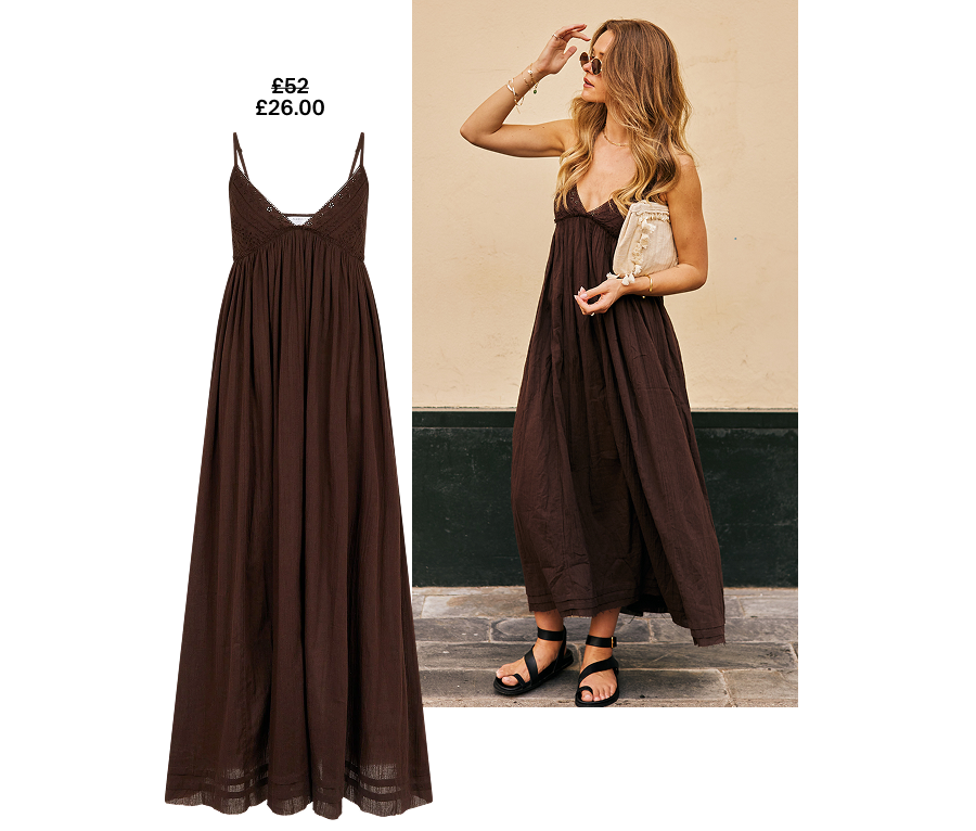 Strappy Maxi Dress Brown