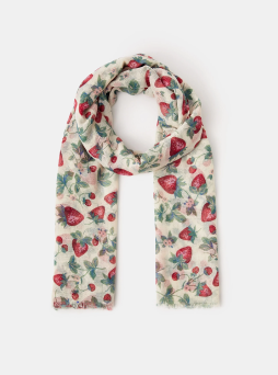 Lightweight Strawberry Print Scarf