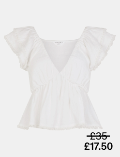 Frilly Tassel Top White