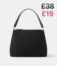 Large Slouchy Faux Suede Shoulder Bag Black