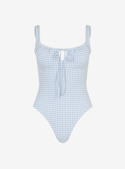 Gingham Swimsuit Blue