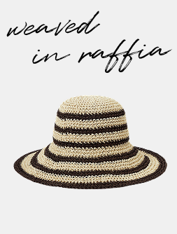 Stripe Raffia Bucket Hat
