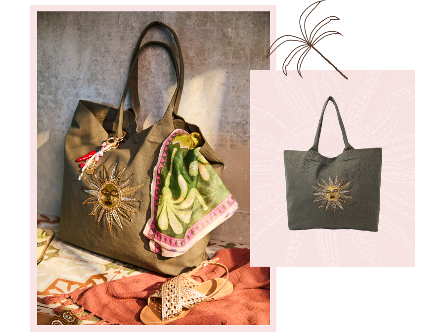 Sun Embellished Tote Bag