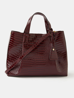Croc Patent Tote Bag