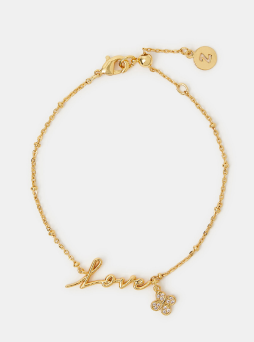 14ct Gold-Plated Love Charm Bracelet