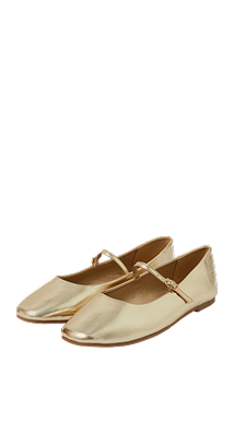 Metallic Gold Ballet Flats