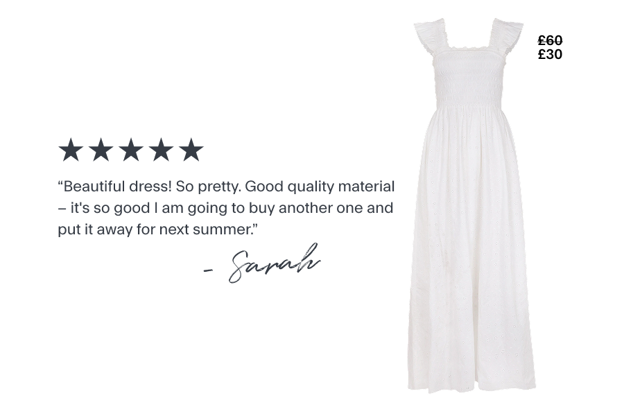Smocked Sundress White